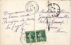 CPA Fantaisie Fleur Rose