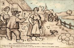 CPA Fantaisie Patoiseries morvandelles Fleur d'oranger 