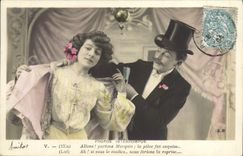 VINTAGE POSTCARD Fantasy Woman stopped Remarks