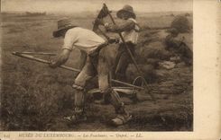VINTAGE POSTCARD Fantasy Museum of Luxembourg the Dupre reapers