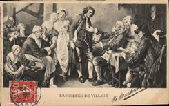 VINTAGE POSTCARD Fantasy the accordee of the village