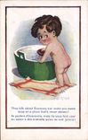 VINTAGE POSTCARD Fantasy Child Donald McGill Bath