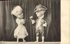 VINTAGE POSTCARD Fantasy Woman Fantoches Marquis and Marquise