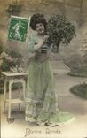 VINTAGE POSTCARD Fantasy Woman