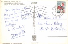 MODERN CARD Thermal spa of Bagnols of Orne the lake and el casino of the thermal baths Pedal boat