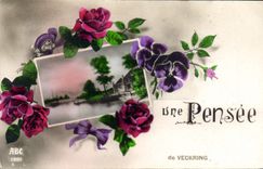 Flores de la fantasía de la POSTAL de la VENDIMIA