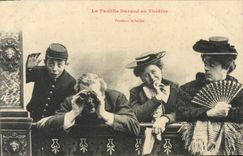 VINTAGE POSTCARD Fantasy Woman the Durand family with the theater During balling it Range