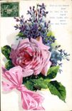 Flores de la fantasía de la POSTAL de la VENDIMIA