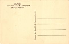 VINTAGE POSTCARD Lourdes Bernadette in 1858 Photographs of the Bernadou abbot