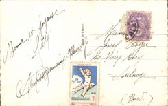 VINTAGE POSTCARD Fantasy Woman Label Tuberculosis Pas-de-Calais Nestle Flour