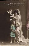 VINTAGE POSTCARD Fantasy Woman Children Marriage