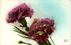 Flores de la fantasía de la POSTAL de la VENDIMIA