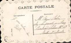 CPA Fantaisie Brodee Fleurs colombe