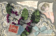 VINTAGE POSTCARD Fantasy Woman Flowers