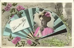 Gama de la mujer de la fantasía de la POSTAL de la VENDIMIA