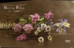 Flores de la fantasía de la POSTAL de la VENDIMIA