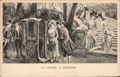 VINTAGE POSTCARD Fantaisie the sedan-chair