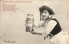 VINTAGE POSTCARD Fantasy Woman Little gifts keep friendship warm Gherkins