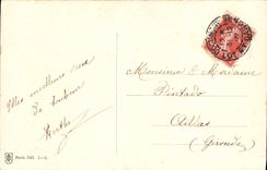 Mujer de la fantasía de la POSTAL de la VENDIMIA