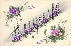 CPA Fantaisie Fleurs Auguste
