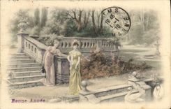 Mujeres de la fantasía de la POSTAL de la VENDIMIA