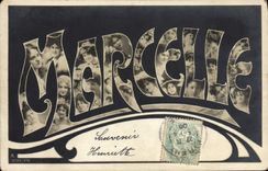 VINTAGE POSTCARD Fantasy Women Marcelle First name