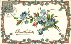 Flores de la fantasía de la POSTAL de la VENDIMIA