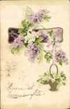 Flores de la fantasía de la POSTAL de la VENDIMIA