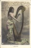 VINTAGE POSTCARD Fantaisie Woman Grips Melody