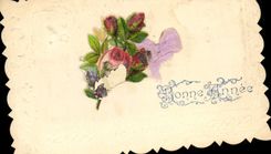 Flores de la fantasía de la POSTAL de la VENDIMIA