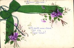 Flores de la fantasía de la POSTAL de la VENDIMIA