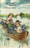 CPA Fantaisie Enfants Bateau