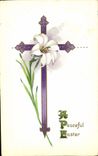 CPA Fantaisie Fleurs Croix Paques