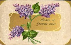 VINTAGE POSTCARD Fantasy New year Flowers