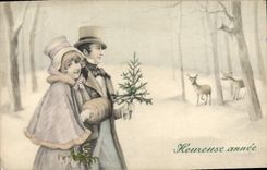 VINTAGE POSTCARD Fantasy Woman Hind