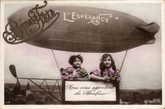 CPA Fantaisie Enfants Dirigeale Zeppelin L'Esperance