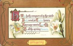 CPA Fantaisie Paques Fleurs