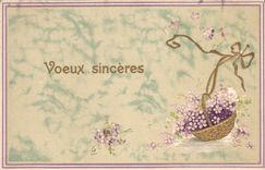 Flores de la fantasía de la POSTAL de la VENDIMIA