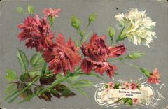 Flores de la fantasía de la POSTAL de la VENDIMIA