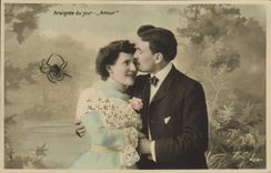 VINTAGE POSTCARD Fantasy Woman Spider