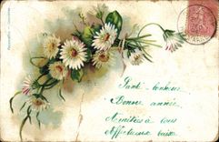 Flores de la fantasía de la POSTAL de la VENDIMIA