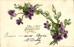 Flores de la fantasía de la POSTAL de la VENDIMIA