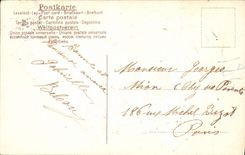 VINTAGE POSTCARD Fantaisie Flowers Horseshoe Trefle