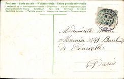 CPA Fantaisie Femme Fer a cheval Trefle