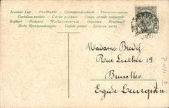 VINTAGE POSTCARD Fantasy Flowers Wheelbarrow