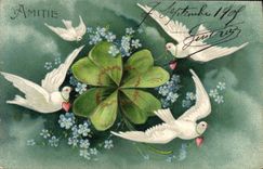 CPA Fantaisie Fleurs Trefle Colombes