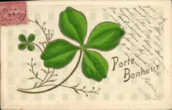VINTAGE POSTCARD Fantasy Flowers Clover