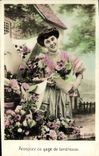 VINTAGE POSTCARD Fantasy Woman