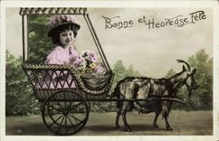 CPA Fantaisie Enfant Chevre Bouc