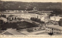 VINTAGE POSTCARD Lyon International exhibition 1914 Sight on the exposure of the colonies and the alpine garden
